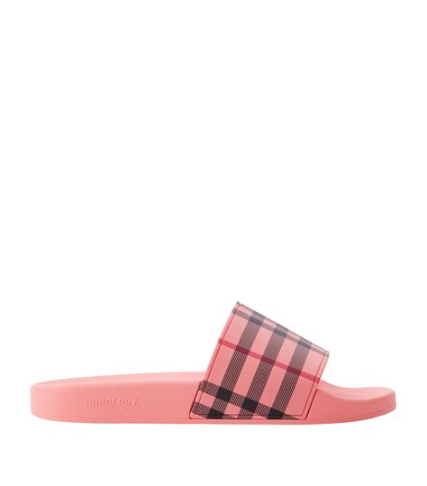 women's pink burberry slides|burberry women's thongs flip flops.